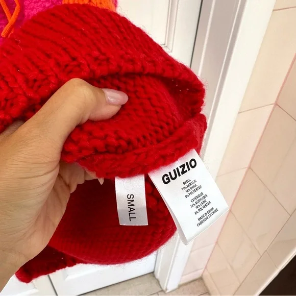 Danielle Guizio Red and Pink Knit Dress